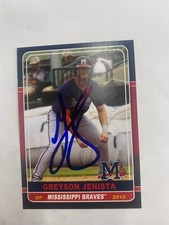Greyson Jenista Signed Card 2019 Mississippi Braves Team Card IP Auto