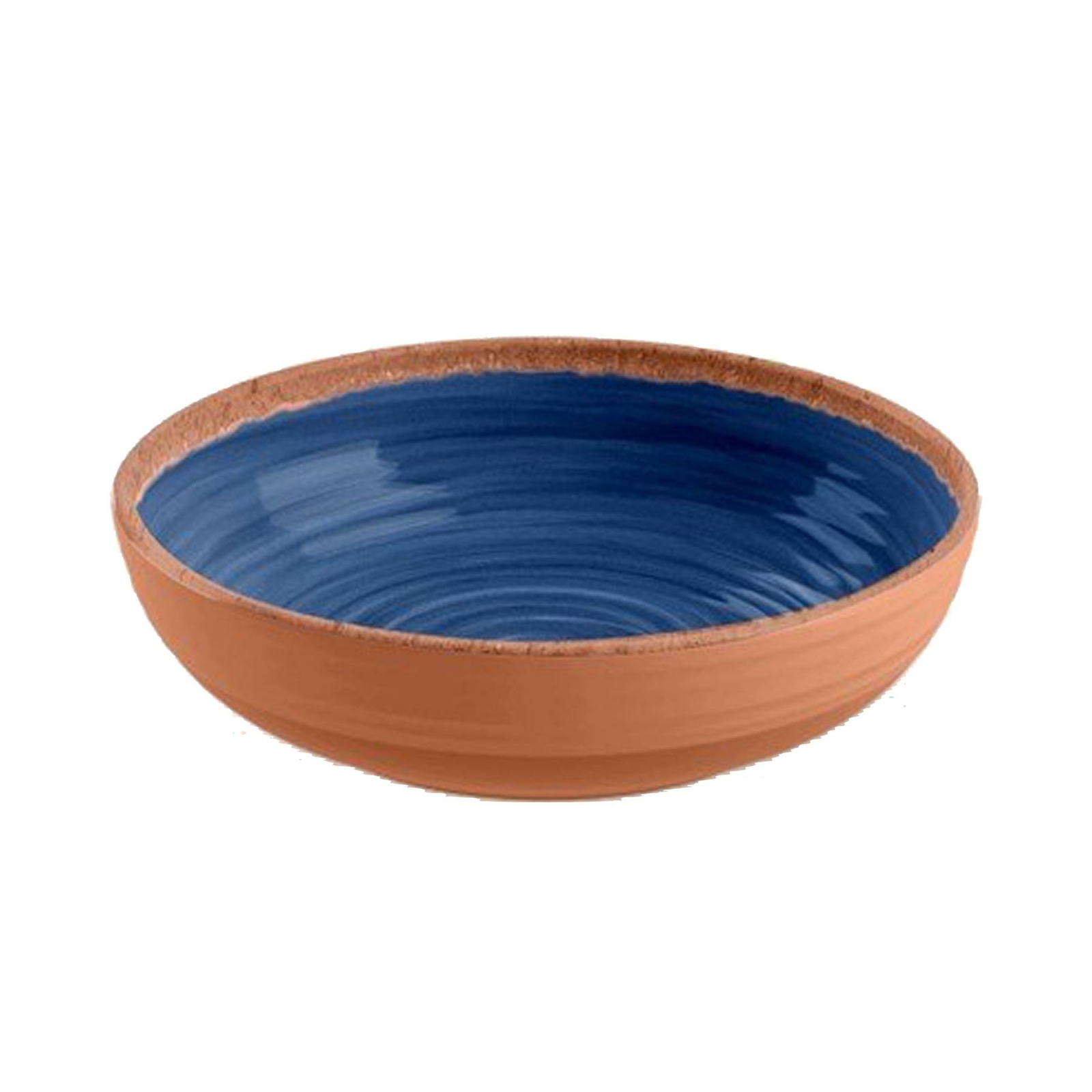 Indigo Rustic Swirl Glaze Melamine/Plastic Low Bowl - Pack of 1 Bowl
