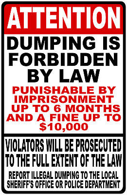 dumping forbidden