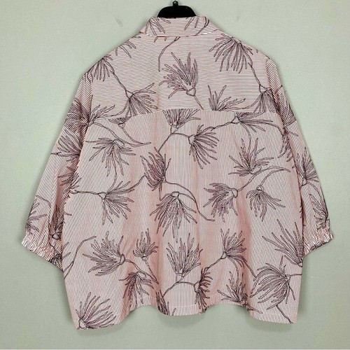 Margon Metamorfosi Embroidered Button-Front Blouse Women’s Size L Cotton Stripe - Picture 5 of 9