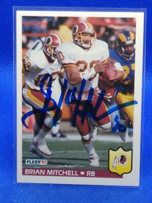 Brian Mitchell 1992 Fleer #426 PERSONAL AUTOGRAPH