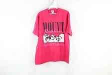 Vintage 90s Streetwear Womens Large Faded Spell Out Mount Rushmore T-Shirt USA