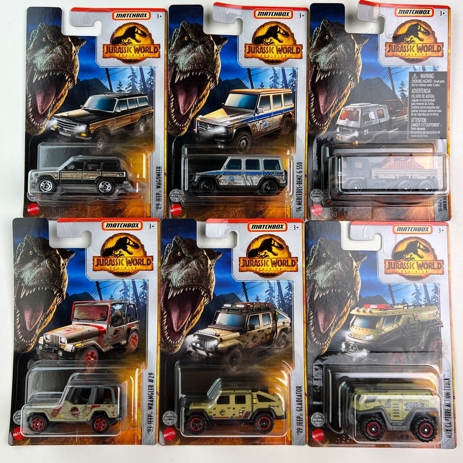 Matchbox Jurassic World Dominion Set Of 6 Vehicles 164 Diecast Cars