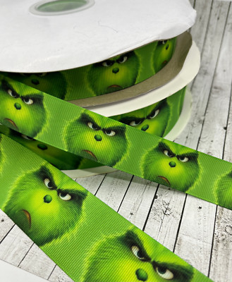 25 mm Grinch vollflächiges Ripsband