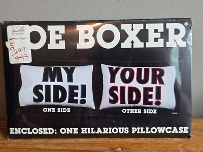 Vintage NOS 90's Joe Boxer Humor Pillowcase My Side Your Side