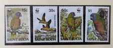 TIMBRE STAMP 4 ILE ST LUCIA Y&T#882-85 OISEAU PERROQUET NEUF**/MNH-MINT 1987~E74