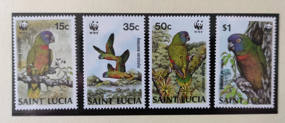 TIMBRE STAMP 4 ILE ST LUCIA Y&T#882-85 OISEAU PERROQUET NEUF**/MNH-MINT 1987~E74 - Photo 1/1