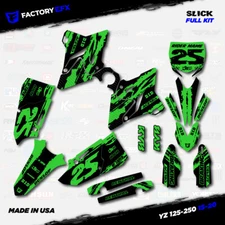 Black & Green Slick Graphic Kit fits Yamaha Yz125 Yz250 15-20 Plates YZ 125 250