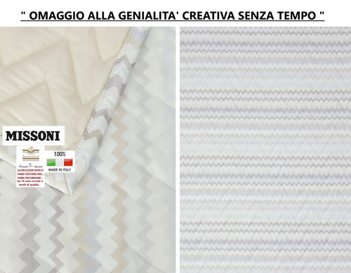 MISSONI quilt copriletto matrimoniale cm. 270 x 260 iconico zig-zag . - Picture 10 of 11