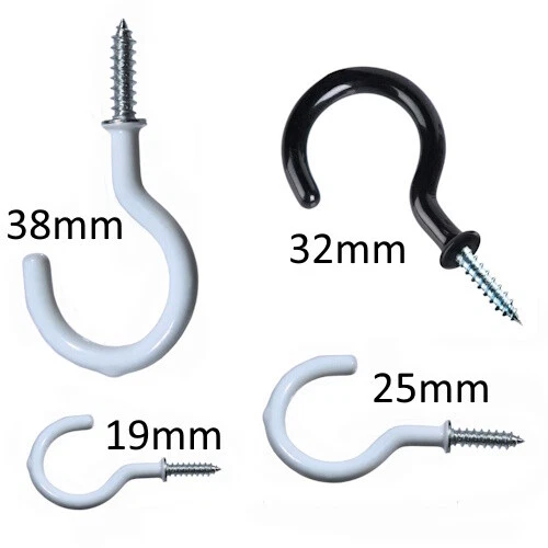 10 Pack of cup hooks screw in coffee hook storage kitchen Small Large Sizes UK - Image 2 of 4