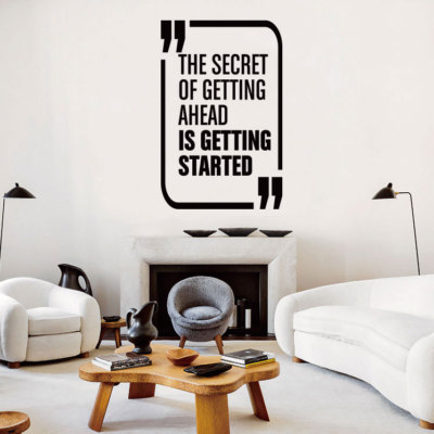 Getting Started Wall Sticker Quotes Wall Art Stickers Bedroom Words Wall Decals Ebay
