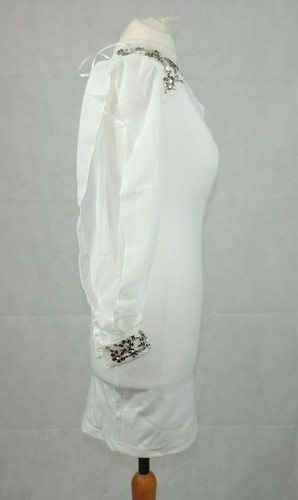 Asos Petite Embellished One Shoulder Bodycon Dress Size 8 uk CR097 FF 09 - Picture 5 of 12