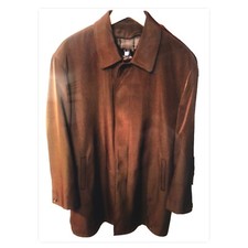 ANDRE LANZINO- FULL FRONT ZIPPER INSIDE LINED MEN'S TRENCH COAT- SIZE 2XL- BROWN