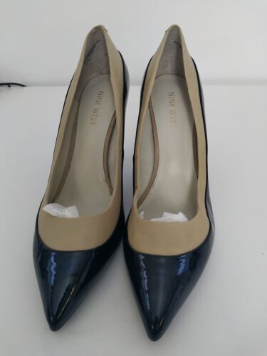 cobre lucha pestaña Zapatos Nine West talla 6,5 W EE. UU. negro patente/cuero crema | eBay