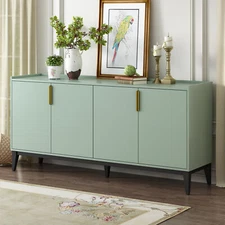Sideboard Buffet Cabinet,63" Entryway Storage Cabinet w/4 Door &Adjustable Shelf