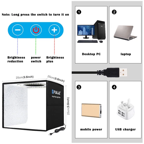 24" LED Photo Studio Light Box Portable Folding Photography Shooting Tent Kit - Bild 51 von 84
