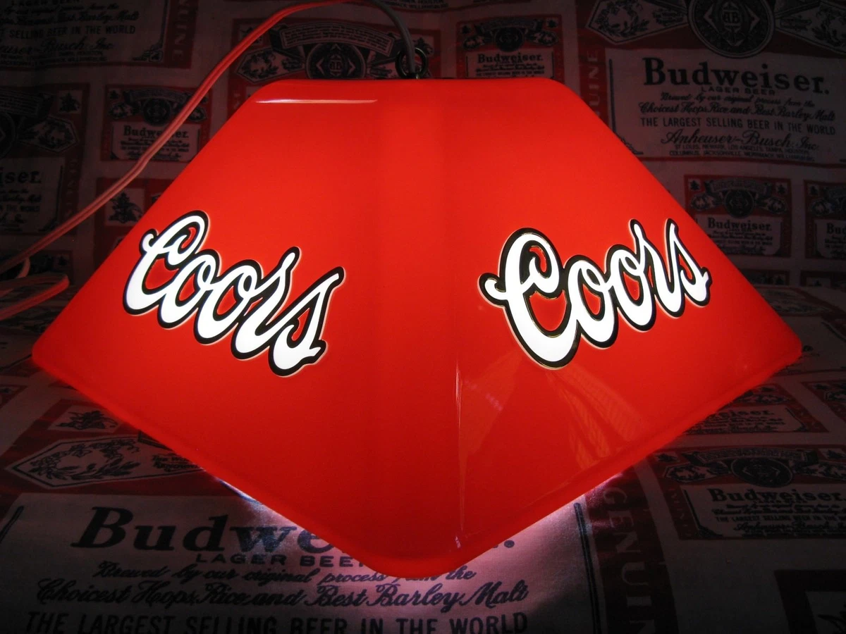 NEW VTG 1988 COORS BEER LAVA RED LOGO POKER POOL TABLE LIGHT BAR