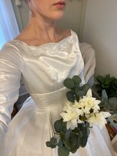vintage satin wedding dress 1962