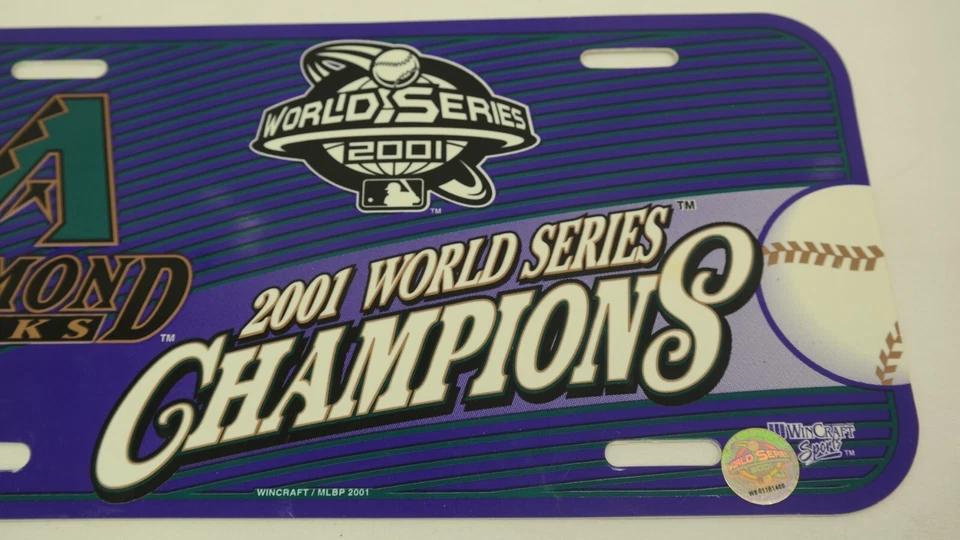 Arizona Diamondbacks 2001 World Series Champions Vanity Tag Plate   JR - Image 3 of 4