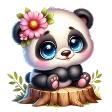 Wandtattoo Aufkleber Kleiner Panda Wandaufkleber 18X18 cm Groß