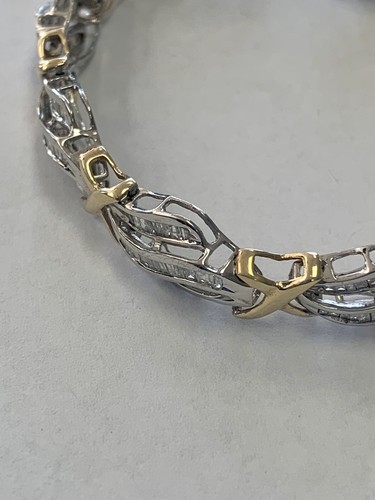 10 K Massiv Gold Nachlass Echt Diamant Tennis Armband JD - Bild 2 von 11