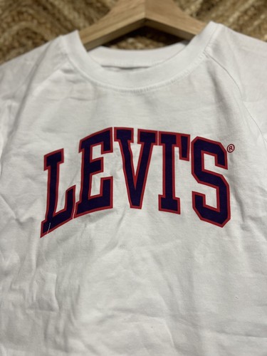 LEVIS Girls Cropped Boxy White Tee, Logo Design, Size 6, NWT - Picture 3 of 9