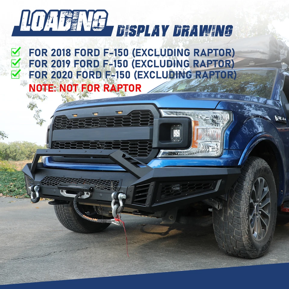 Parachoques delantero/trasero de acero/barra antivuelco para camioneta Ford F-150 2018 2019 2020 Foto 4 de 4