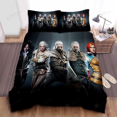 The Witcher 3 Wild Hunt Main Characters Illustration Quilt Duvet Cover Set King
