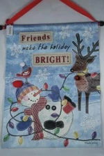 'Friends Make The Holiday Bright' Canvas Banner Wall Art by Transpac #X9924 NEW