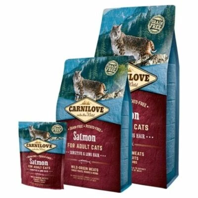 Carnilove Salmon Cat Adult Dry Food Grain-Free For Sensitive & Long Hair Health