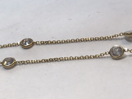 Collar RCI 14k oro amarillo 4,5 mm cristal 1 mm enlace de cable 18,5 pulgadas - Imagen 6 de 7
