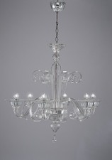 Lampadario In vetro di Murano Lavorato a Mano Cristallo 6 luci