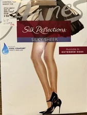 Hanes Silk Reflections Silky Sheer Barely There CD Control Top Pantyhose