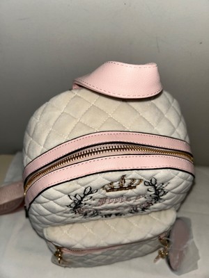 JUICY COUTURE Velour Royal Moment Medium Backpack Crystal Ivory/ Pink Clay Juicy Couture Crystal Pink Clay Royal Moment Medium Backpack  main image 2