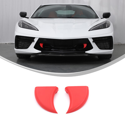 Car Front Grill Tiger Teeth Kit For Corvette C8 2020-24 ABS Red Decorative Trim