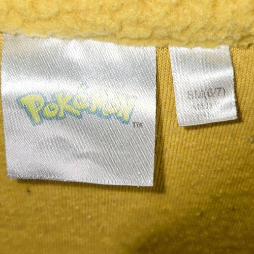POKEMON Pikachu Fuzzy Fleece 1/2 Zip Pullover Sweatshirt Yellow Kid Size S (6/7) - Picture 7 of 7