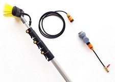 17ft-20ft 24ft Telescopic Water Fed Window Cleaning Pole, Hose Fed Brush Kit