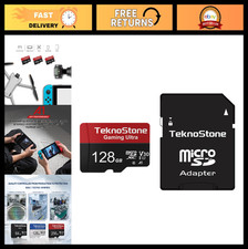 128GB MicroSDXC Card with Adapter - 100MB/s Read, 50MB/s Write, UHS-I C10 U3 V30