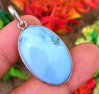 Pendentif opale bleue 1 pièce en argent sterling 925 plaqué pierre précieuse ...