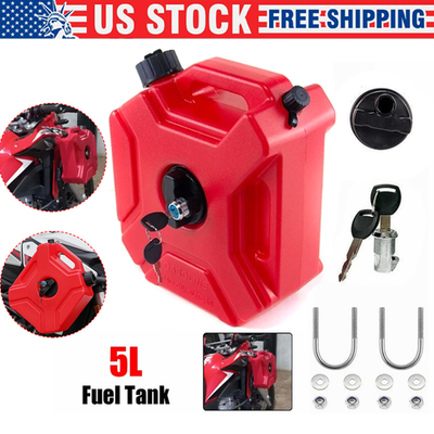 #ad 1.3 Gal Portable Gas Fuel Tank Petrol Storage Can For ATV UTV Motorcycle Car 5L $31.98
