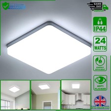24W LED Ceiling Light 2400LM IP44 Bathroom Kitchen Square Panel 6000K Daylight