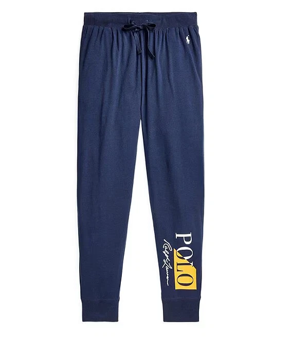 Polo Ralph Lauren Men's SZ 4XL-Big Athletic Sleep Jogger Sweatpants Navy Blue