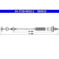 1X Seilzug, KupplungsbetäTigung ATE 24.3728-0832.2 Passend FüR Peugeot