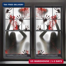 2PCS Halloween Haunted House Decoration Window Door Cover