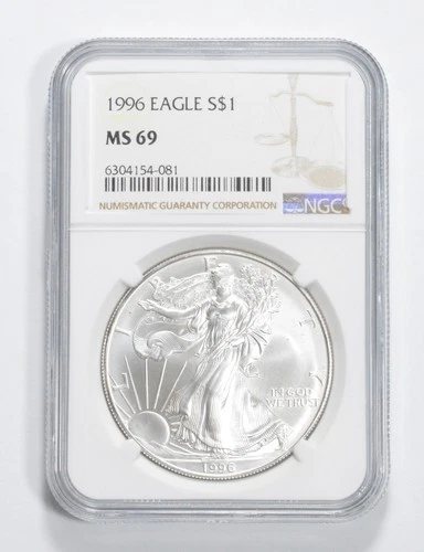 1996 American Silver Eagle MS69 NGC Brown Label *9816