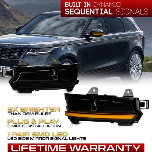 [SEQUENTIAL]Amber Signal LED Side Mirror Light Lamp For 2014-2019 Evoque Velar