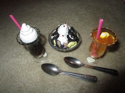 AMERICAN GIRL DOLL ROOT BEER FLOAT ICE TEA SPOONS & ICE CREAM SUNDAY