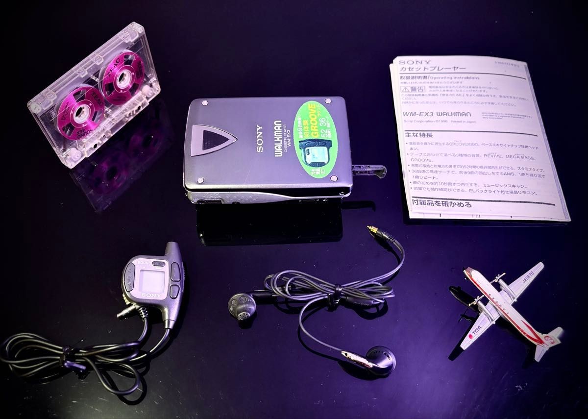 ポータブルプレーヤー SONY WALKMAN WM - EX3 SONY WM-EX3 Cassette Walkman Blue Dolby B Auto Reverse Serviced