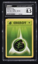 Pokémon TCG 1st Edition Shadowless Grass Energy 99/102 Base Set 1999 CGC 8.5