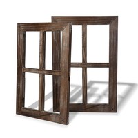Wand Fensterrahmen Holz Vintage Deko Rustikal Home Dekoration 2 StüCk 40X28 Cm
